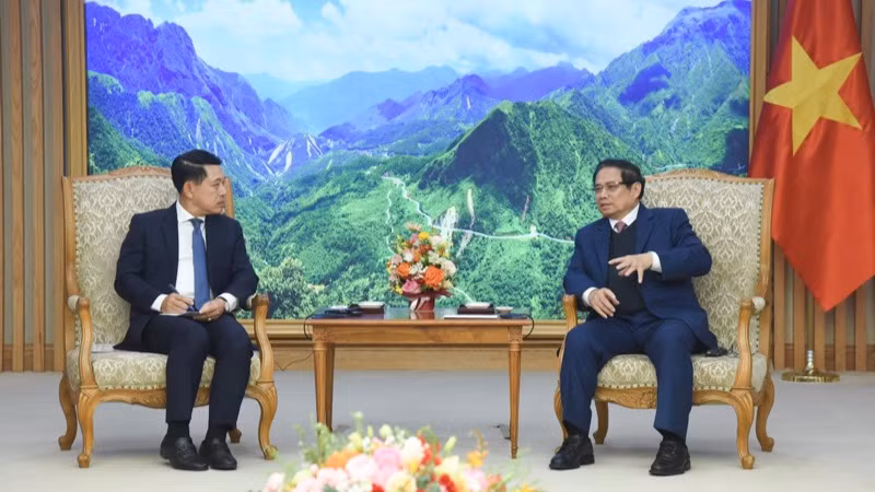 Thủ tướng Phạm Minh Chính tiếp Phó Thủ tướng Chính phủ Lào Saleumxay Kommasith. (Ảnh: TRẦN HẢI) Thủ tướng Phạm Minh Chính tiếp Phó Thủ tướng Chính phủ Lào Saleumxay Kommasith. (Ảnh: TRẦN HẢI)