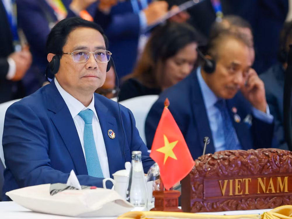 Thủ tướng Phạm Minh Chính dự và phát biểu tại Hội nghị Cấp cao ASEAN-Hàn Quốc lần thứ 25. (Ảnh: Nhật Bắc/VGP)