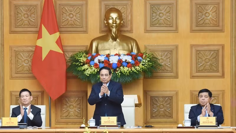 Thủ tướng Phạm Minh Chính chủ trì Toạ đàm với các tập đoàn hàng đầu của Nhật Bản (Ảnh: TRẦN HẢI).