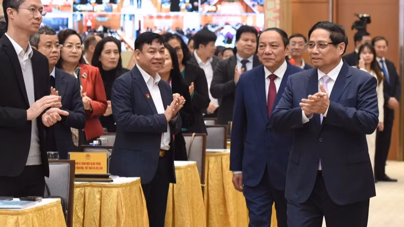Thủ tướng Phạm Minh Chính tới dự Hội nghị. (Ảnh: TRẦN HẢI) Thủ tướng Phạm Minh Chính tới dự Hội nghị. (Ảnh: TRẦN HẢI)