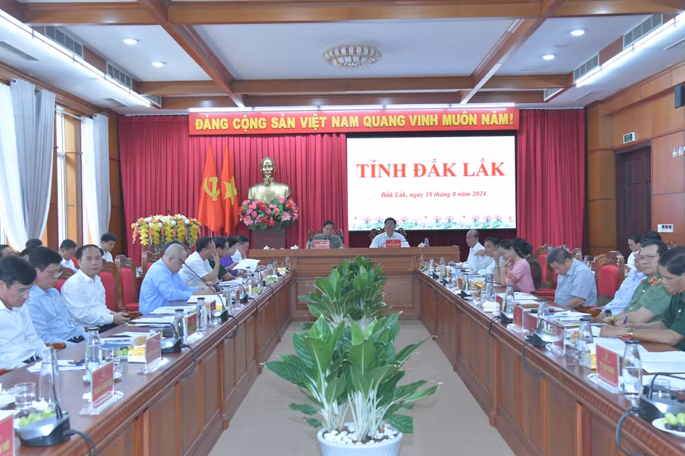Quang cảnh buổi làm việc (Ảnh: Thanh Giang).