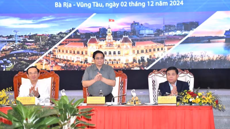 Thủ tướng Phạm Minh Chính chủ trì Hội nghị lần thứ năm Hội đồng Điều phối vùng Đông Nam Bộ. (Ảnh: THANH GIANG)