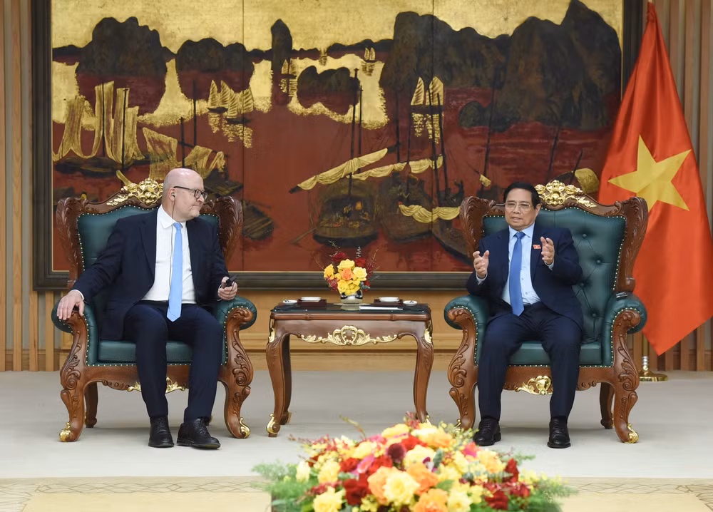 Thủ tướng Phạm Minh Chính tiếp ông Tomas Heidar, Chánh án Tòa án quốc tế về Luật biển (ITLOS). (Ảnh: TRẦN HẢI) Thủ tướng Phạm Minh Chính tiếp ông Tomas Heidar, Chánh án Tòa án quốc tế về Luật biển (ITLOS). (Ảnh: TRẦN HẢI)