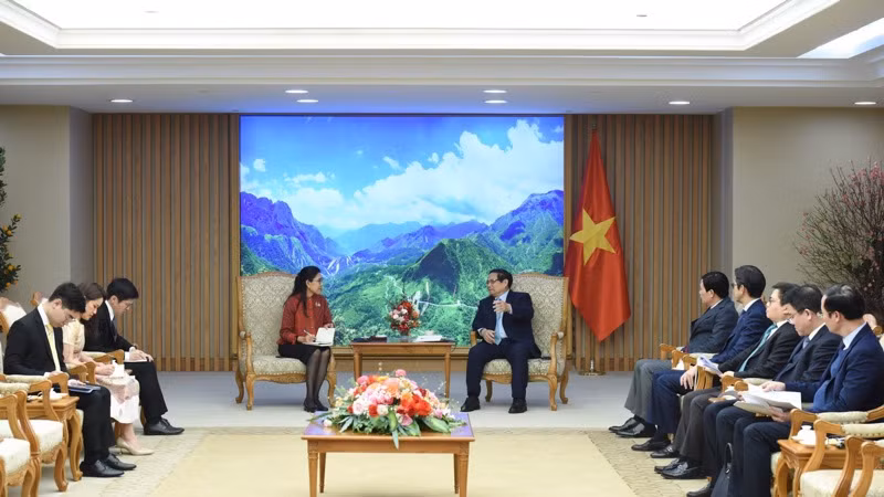 Quang cảnh buổi tiếp. (Ảnh: Trần Hải)