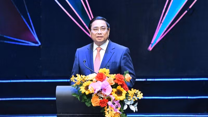 Thủ tướng Phạm Minh Chính phát biểu ý kiến tại buổi lễ. (Ảnh: THANH GIANG) Thủ tướng Phạm Minh Chính phát biểu ý kiến tại buổi lễ. (Ảnh: THANH GIANG)