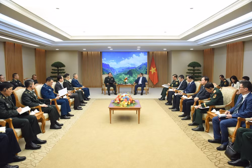 Quang cảnh buổi tiếp. (Ảnh: Trần Hải)