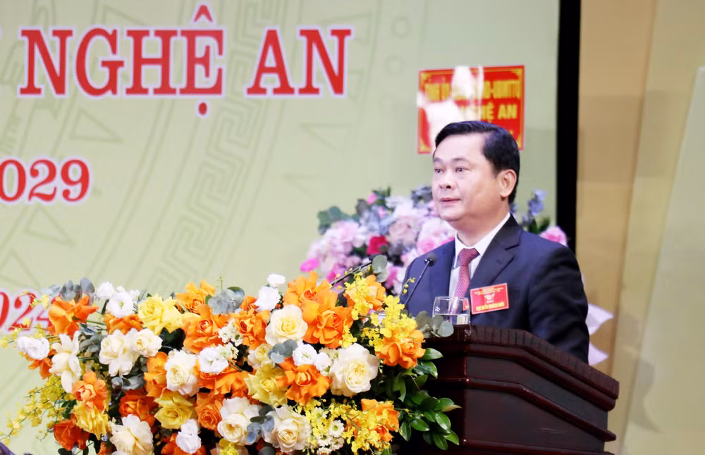 Đồng chí Thái Thanh Quý, Ủy viên Trung ương Đảng, Bí thư Tỉnh ủy Nghệ An phát biểu tại Đại hội. Đồng chí Thái Thanh Quý, Ủy viên Trung ương Đảng, Bí thư Tỉnh ủy Nghệ An phát biểu tại Đại hội.