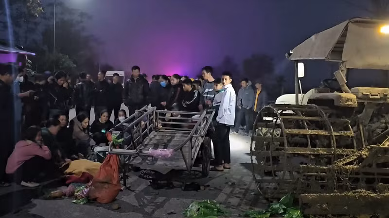 Hiện trường vụ tai nạn thương tâm.