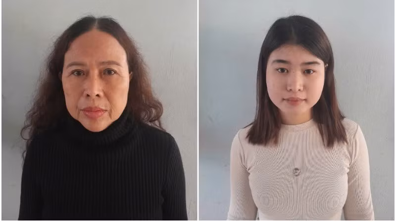 Đối tượng Nguyễn Thị Dẫn (áo đen) và đồng phạm Hồ Thị Ni (sinh năm 2007), trú tại xã Hướng Hiệp, huyện Đakrông, Quảng Trị.