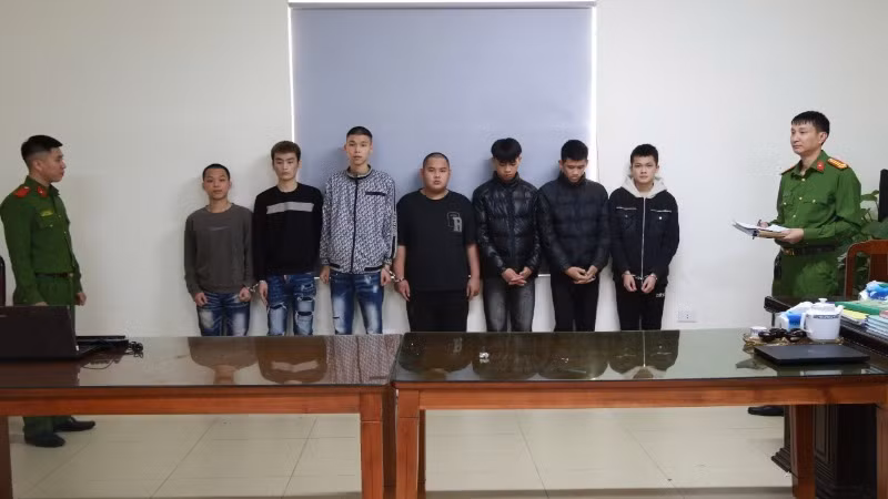 Nhóm đối tượng bị bắt giữ.