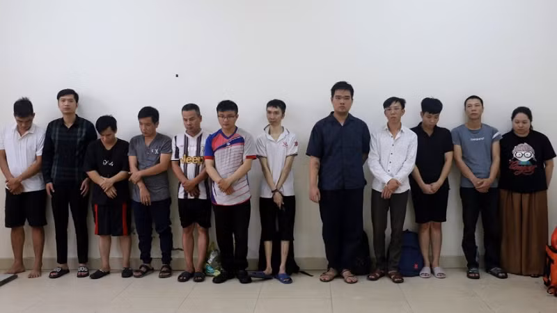 Các đối tượng trong chuyên án bị bắt giữ.