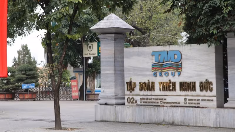 Trụ sở Công ty cổ phần Tập đoàn Thiên Minh Đức có địa chỉ tại đường Lê Mao, thành phố Vinh, Nghệ An.