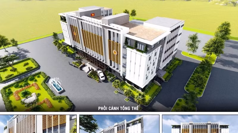 Dự án Khu trung tâm hành chính mới huyện Con Cuông, gồm: Huyện ủy, Hội đồng nhân dân, Ủy ban nhân dân và các đoàn thể được xây dựng với quy mô hơn 3ha, có tổng mức đầu tư 110 tỷ đồng dự kiến được triển khai trong thời gian tới nhưng nay đã tạm dừng. (Ảnh BÁ HẬU)