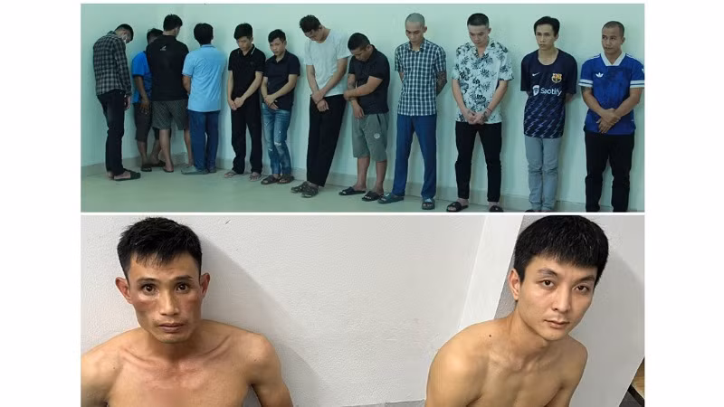 Các đối tượng trong chuyên án bị bắt giữ. (Ảnh Công an Nghệ An cung cấp)