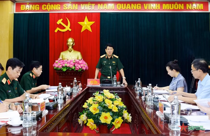 Đại tướng Lương Cường phát biểu chỉ đạo. Ảnh: Báo Quân đội nhân dân