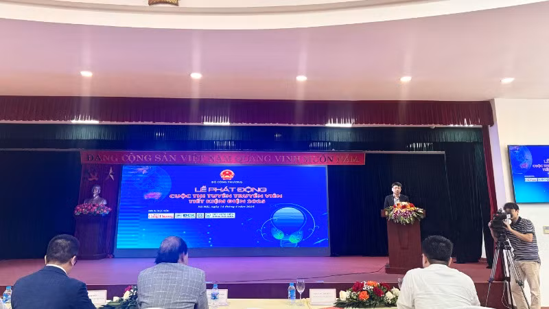 Ông Đặng Hải Dũng, Phó Cục trưởng Cục Đổi mới sáng tạo, Chuyển đổi xanh và Khuyến công, Bộ Công thương phát biểu tại Lễ phát động. (Ảnh: LÊ CHI) 