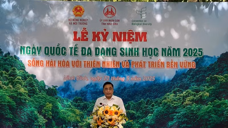 Đồng chí Nguyễn Quốc Trị, Thứ trưởng Nông nghiệp và Môi trường phát biểu tại Lễ kỷ niệm.