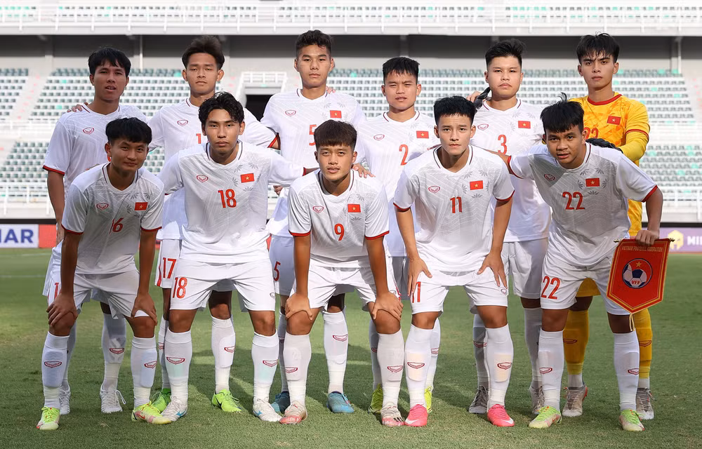 Đội hình U20 Việt Nam tham dự Vòng loại U20 châu Á 2023. (Ảnh: VFF)