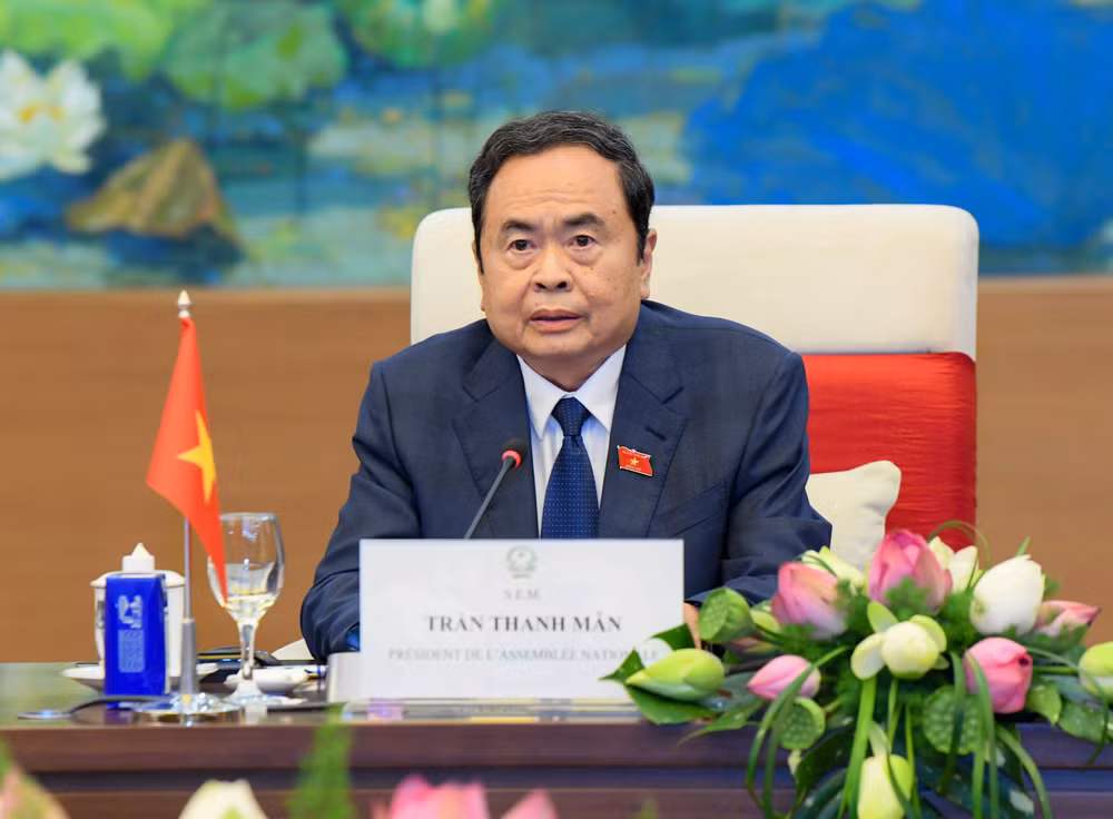 Chủ tịch Quốc hội Trần Thanh Mẫn phát biểu tại hội kiến. (Ảnh: Đăng Anh)