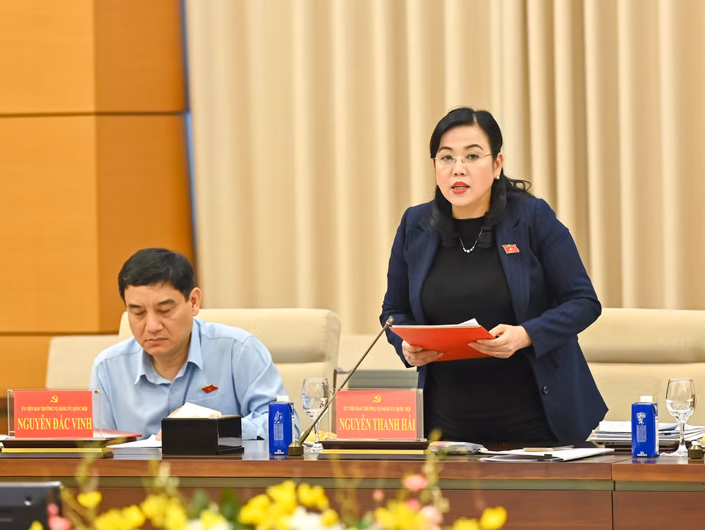 Chủ nhiệm Ủy ban Công tác đại biểu Nguyễn Thanh Hải công bố Quyết định thành lập Tiểu ban văn kiện. (Ảnh: DUY LINH)