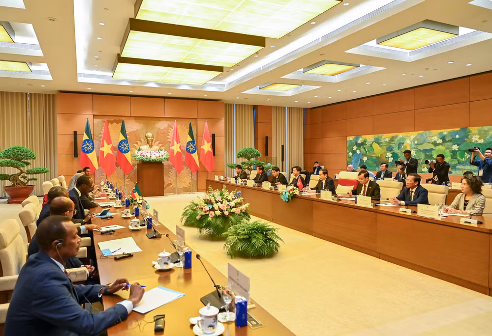 Quang cảnh hội kiến tại Nhà Quốc hội. (Ảnh: Duy Linh) Quang cảnh hội kiến tại Nhà Quốc hội. (Ảnh: Duy Linh)