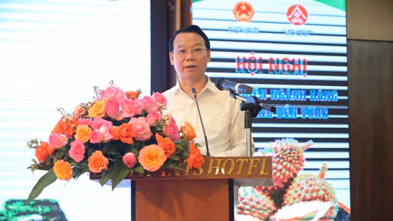 Bộ trưởng Nông nghiệp và Môi trường Đỗ Đức Duy phát biểu tại Hội nghị phát triển ngành hàng sầu riêng bền vững tổ chức ngày 24/5.