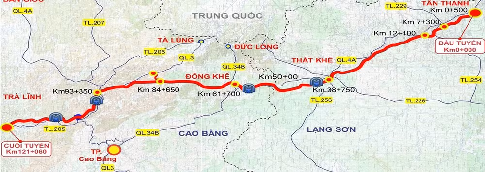 Bình đồ dự án đường cao tốc Đồng Đăng-Trà Lĩnh. Bình đồ dự án đường cao tốc Đồng Đăng-Trà Lĩnh.