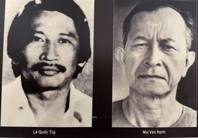 Hai đối tướng Lê Quốc Túy và Mai Văn Hạnh (ảnh chụp tại di tích lịch sử quốc gia Hòn Đá Bạc)