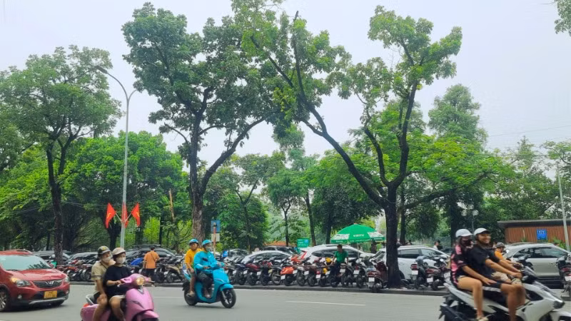Khu vực nội thành Hà Nội có gần 600 điểm đỗ xe tại lòng đường, vỉa hè. Khu vực nội thành Hà Nội có gần 600 điểm đỗ xe tại lòng đường, vỉa hè.