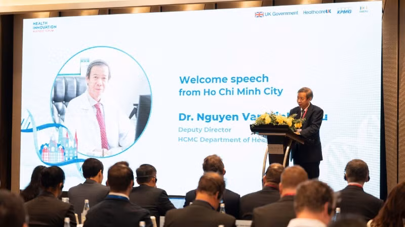 Ông Nguyễn Văn Vĩnh Châu, Phó Giám đốc Sở Y tế Thành phố Hồ Chí Minh phát biểu.