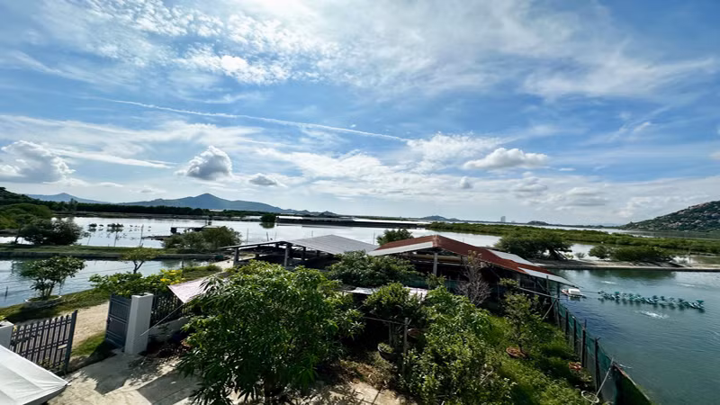 Một góc Đầm Nại, huyện Ninh Hải đang có nhiều hộ nuôi hải sản tự phát, xả rác thải bừa bãi xuống Đầm Nại khiến cho môi trường đang bị ô nhiễm, ảnh hưởng tiêu cực đến việc phát triển nghề nuôi hải sản truyền thống tại tỉnh Ninh Thuận.