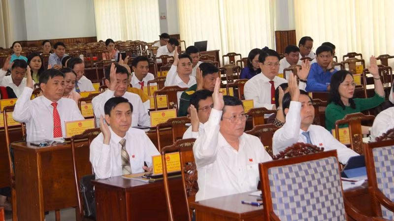 Các đại biểu đã biểu quyết nhất trí thông qua 19 nghị quyết quan trọng tại kỳ họp. Các đại biểu đã biểu quyết nhất trí thông qua 19 nghị quyết quan trọng tại kỳ họp.