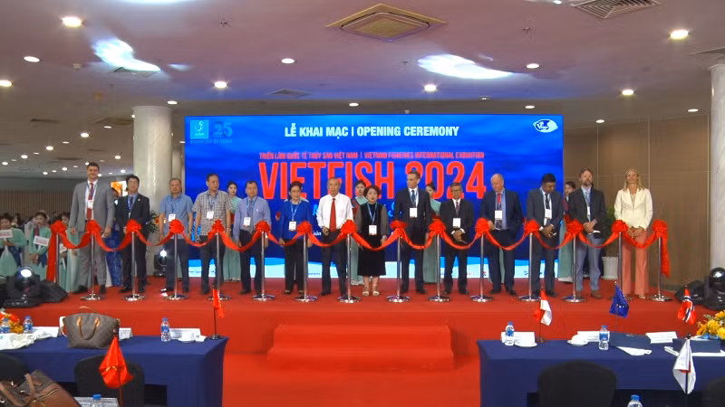 Nghi thức khai mạc Triển lãm thủy sản quốc tế Vietfish 2024. Nghi thức khai mạc Triển lãm thủy sản quốc tế Vietfish 2024.
