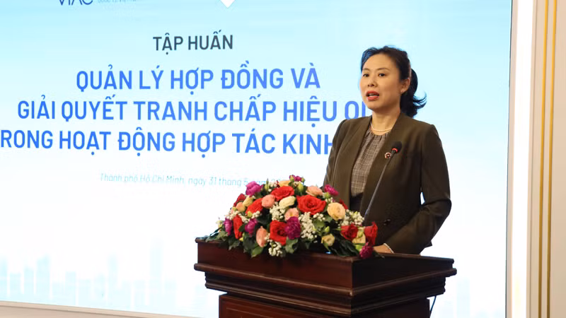 Chuyên gia phát biểu tại hội nghị tập huấn. Chuyên gia phát biểu tại hội nghị tập huấn.