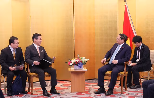 Thủ tướng Phạm Minh Chính đánh giá cao những hoạt động tích cực, hiệu quả của Sumitomo nói chung và tại Việt Nam nói riêng. (Ảnh: VGP/Nhật Bắc)
