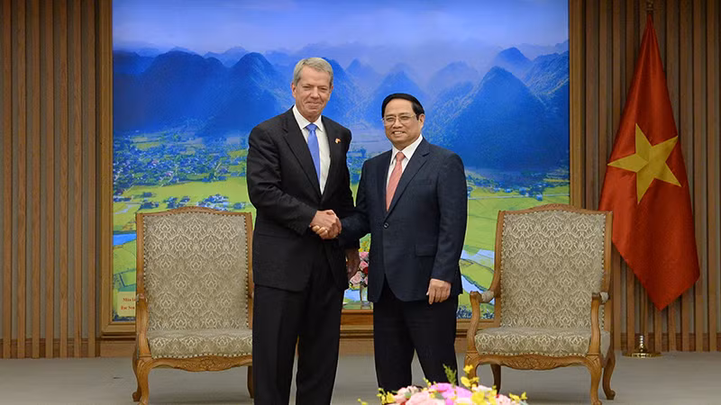Thủ tướng Phạm Minh Chính tiếp ông Jim Pillen, Thống đốc bang Nebraska (Hoa Kỳ).