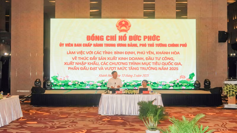 Phó Thủ tướng Chính phủ Hồ Đức Phớc phát biểu kết luận buổi làm việc. (Ảnh: PHONG NGUYÊN) Phó Thủ tướng Chính phủ Hồ Đức Phớc phát biểu kết luận buổi làm việc. (Ảnh: PHONG NGUYÊN)