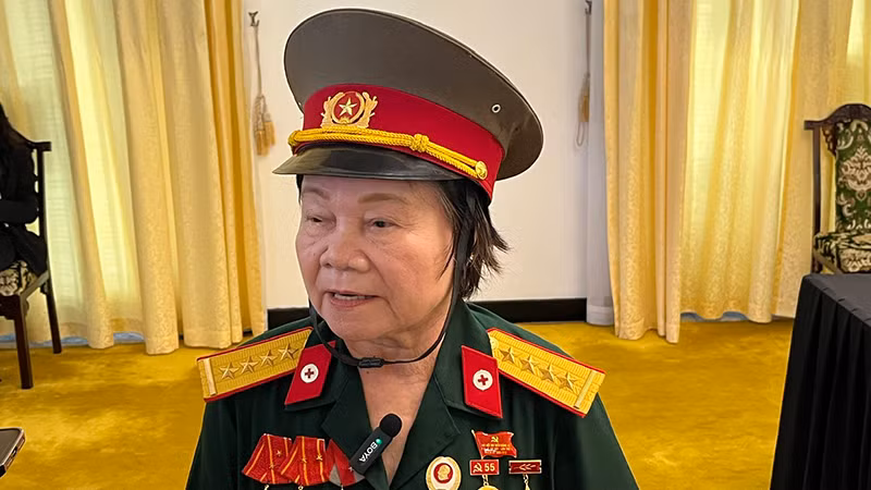Cô Vũ Thị Minh Thái chia sẻ cảm xúc của mình đối với nguyên Chủ tịch nước Trần Đức Lương. (Ảnh: TĐ).