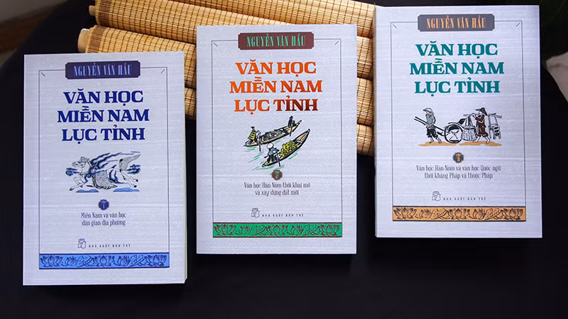 Bìa bộ sách "Văn học miền Nam lục tỉnh" (Nguyễn Văn Hầu). (Ảnh NXB Trẻ).