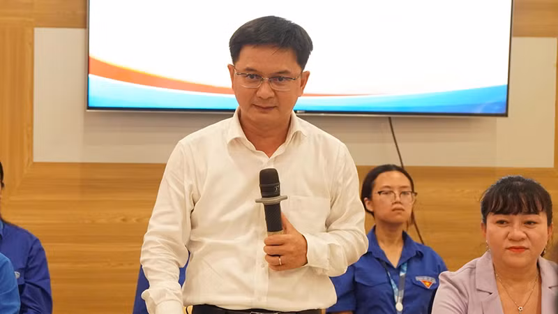 Trưởng Ban Tuyên giáo và Dân vận Thành ủy Thành phố Hồ Chí Minh Nguyễn Mạnh Cường phát biểu tại chương trình. (Ảnh: HT)