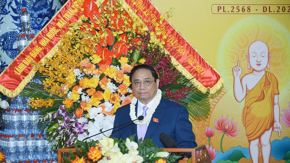Thủ tướng Phạm Minh Chính phát biểu ý kiến tại Đại lễ Phật đản.