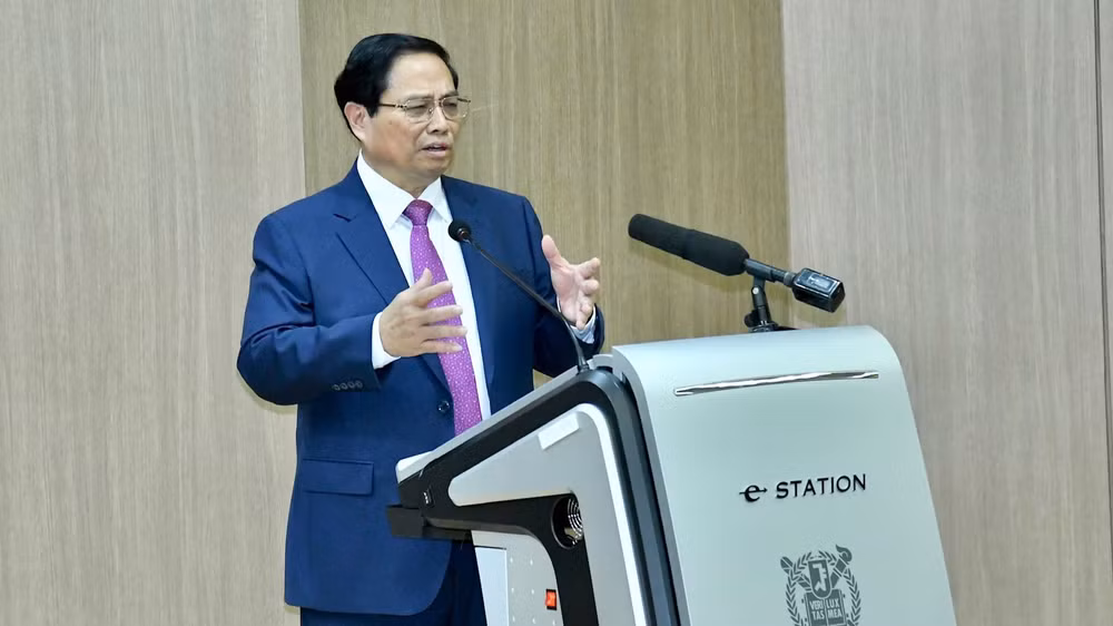 Thủ tướng Phạm Minh Chính phát biểu chính sách tại Đại học Quốc gia Seoul.