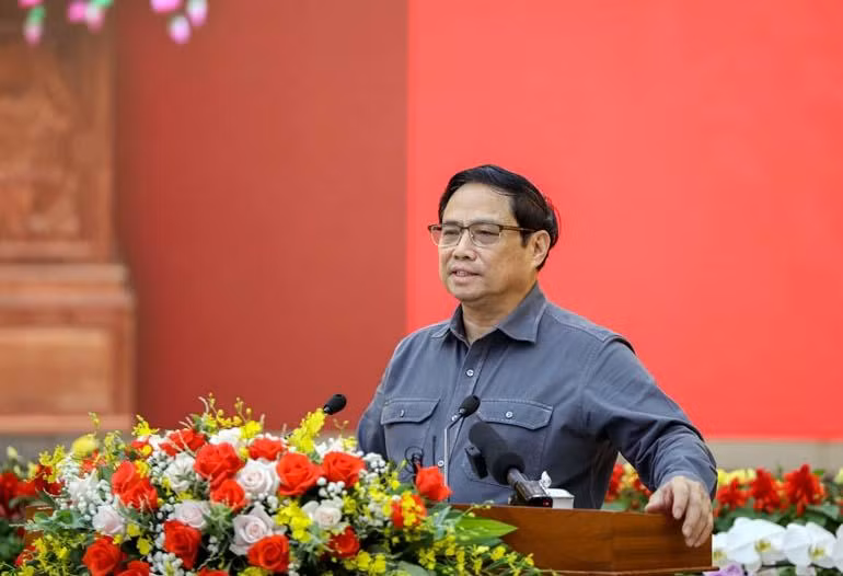Thủ tướng Phạm Minh Chính phát biểu ý kiến tại buổi làm việc