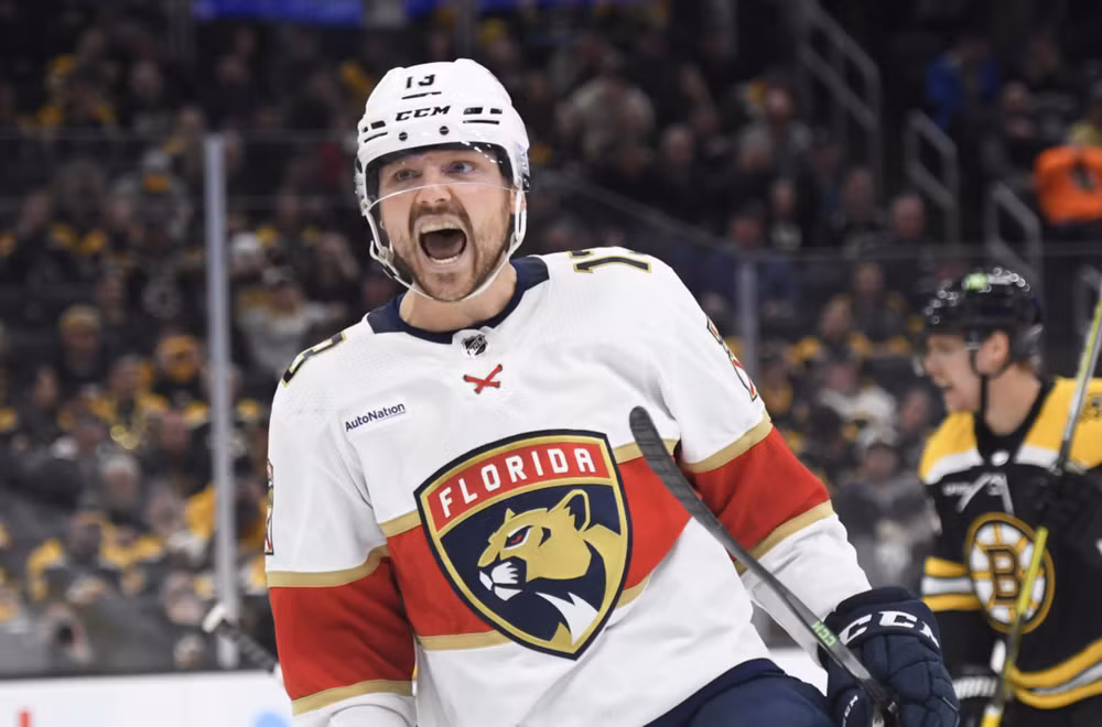 Sam Reinhart, cầu thủ ghi bàn thắng quyết định giành chức vô địch Stanley Cup. (Ảnh: NHL)