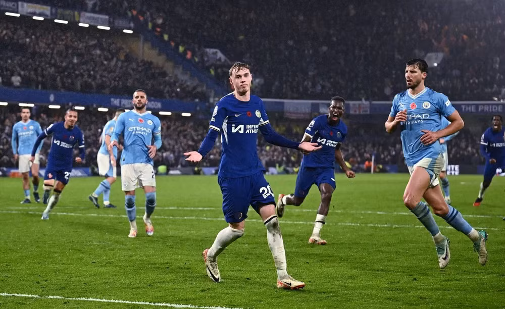Cole Palmer ăn mừng sau khi ghi bàn vào lưới đội bóng cũ. (Ảnh: Premier League)