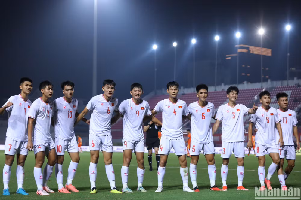 Các cầu thủ U20 Việt Nam có màn trình diễn ấn tượng. (Ảnh: SƠN TÙNG)
