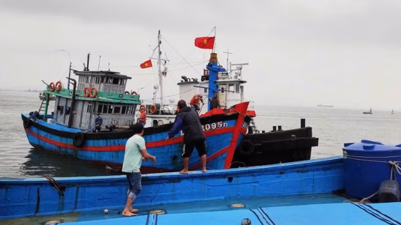 Ngư dân được đưa về quân cảng Đà Nẵng. Ngư dân được đưa về quân cảng Đà Nẵng.