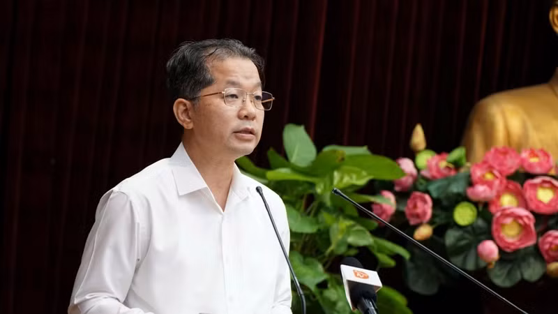 Bí thư Thành ủy Đà Nẵng Nguyễn Văn Quảng phát biểu kết luận hội nghị.