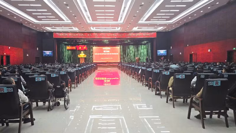 Quang cảnh Hội nghị triển khai các quyết định về sắp xếp tổ chức bộ máy.