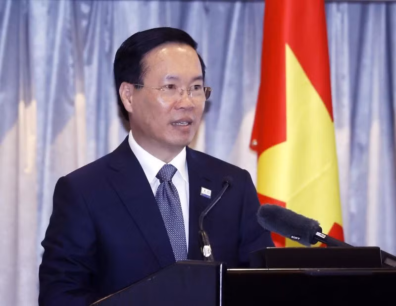 Chủ tịch nước Võ Văn Thưởng phát biểu.